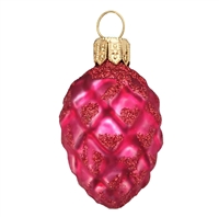 Fuchsia Pink Glitter Pine Cone Ornament