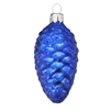 European Blown Glass Glitter Blue Matt Pine Cone