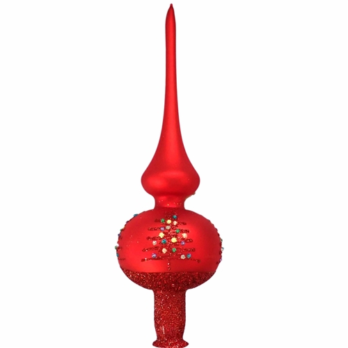 Medium Candy Red Merry Christmas Series Tree Topper Finial