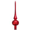 European Blown Glass Red Fancy Stripes Tree Topper Finial