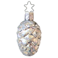 Inge Glas Pine Cone Silver W/ Silver Glitter