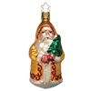 Inge Glas Santa Claus W/ Gold Jacket & X-mas Baum