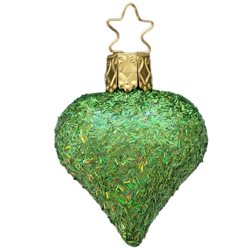 Inge Glas Green Textured Heart
