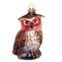 German Blown Glass Forest Owl