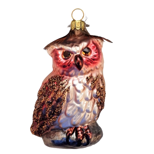 German Blown Glass Forest Owl