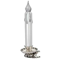 Inge Glas White Satin W/ Silver Glitter Clip-On Candle