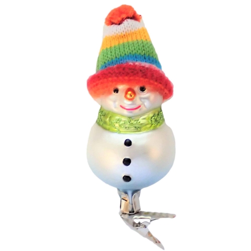Inge Glas Snowman With Real Knit Hat