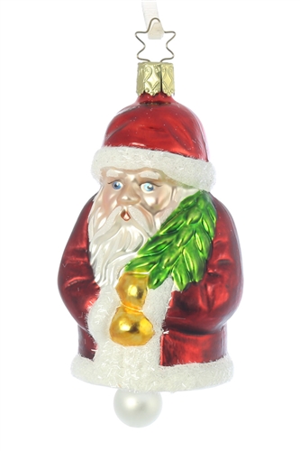 Inge Glas Santa Claus Bell With X-mas Baum