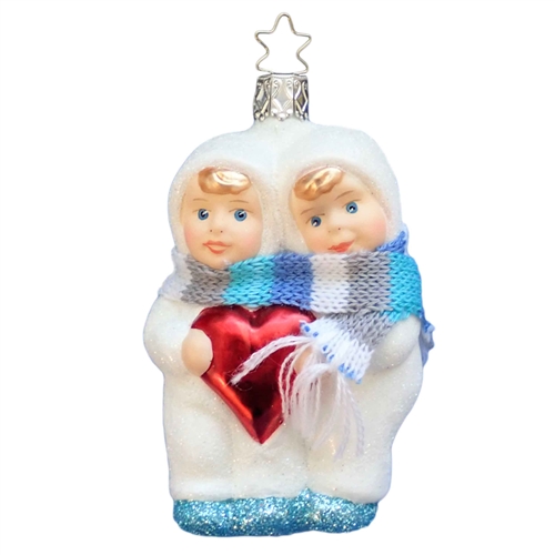 Inge Glas Snow Girls W/Haindpainted Faces = A Warming Heart