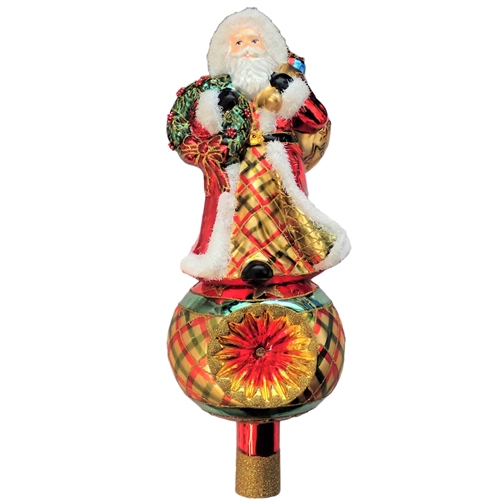 XXL Santa Claus W/ Wreath Tree Topper Exclusive Series Finial