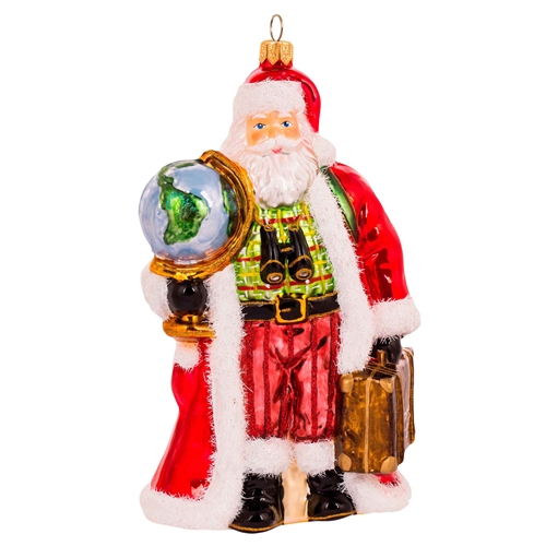 Exclusive XL Santa With Globe & Suitcase