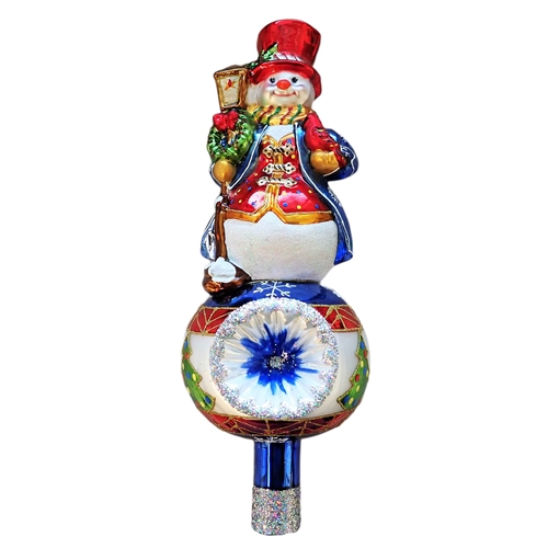 XL Colorful Snowman Tree Topper Exclusive Series Finial