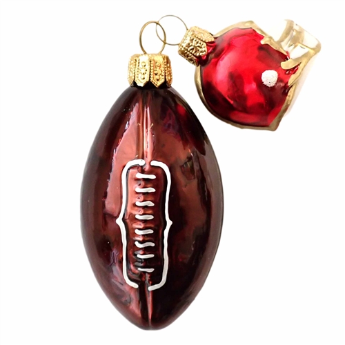 Football & Red Helmet Ornament