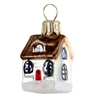 Mini House In Snow Feather Tree Ornament
