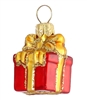 Mini Red Present W/Gold Bow Feather Tree Decoration