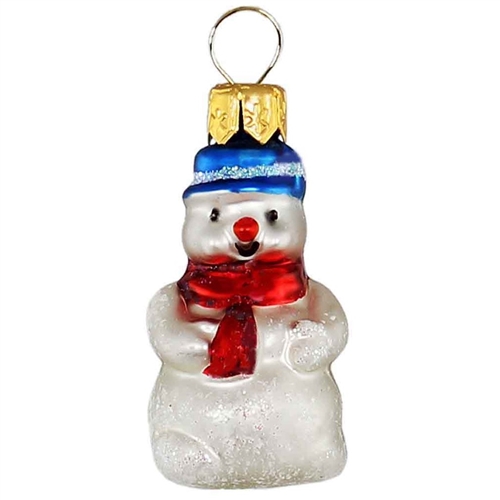 Mini Snowman Blue Hat