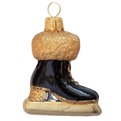 Vintage Black & Gold Figure Ice Skate