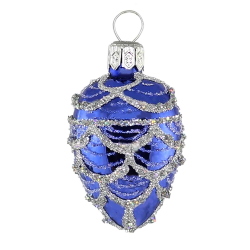 Blue Silver Faberge Inspired Egg
