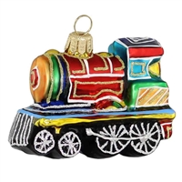 Medium Colorful Locomotive X-mas Train Ornament