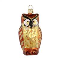 European Blown Glass Brown Owl