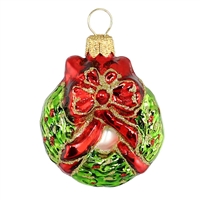 Mini Christmas Tree Wreath W/ Ribbon