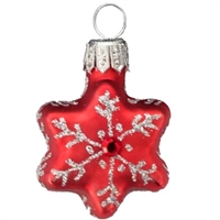 Mini Red Star With Snowflake