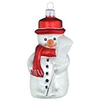 Snowman With Red Hat & Scarf, Plus Broom