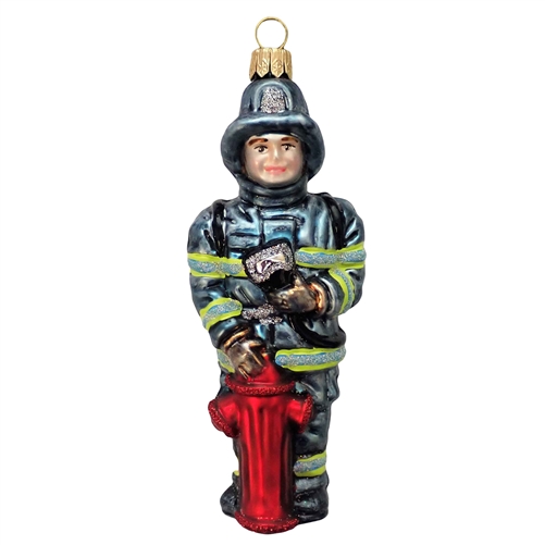 Fireman With Fire Hydrant & Air Tank On Back