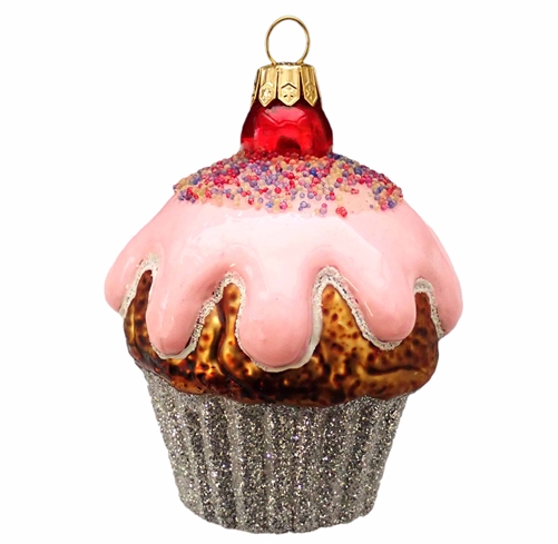 Chocolate Cupcake w/ Pink Frosting & Sprinkles