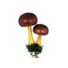 Brown & Gold German Clip-On Dbl Mushroom