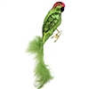 Green Parrot Parakeet Authentic German Blown Glass Ornament