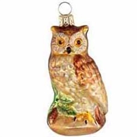 Authentic German Blown Glass Brown Tawny Owl