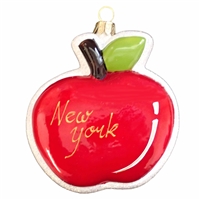 New York City Big Apple Blown Glass Ornament