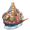 XL Vintage Wood Sailboat Cutter Ornament Sailing Vessel