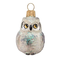 European Small White Snow Owl Ornament