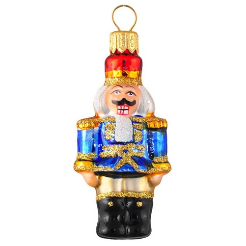 Blue Red Hat Guard Nutcracker Ornament