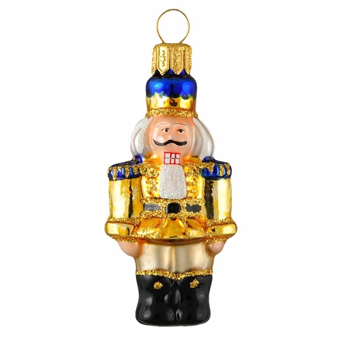 Gold Blue Guard Nutcracker Ornament