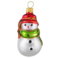 Snowman Red Hat Green Scarf