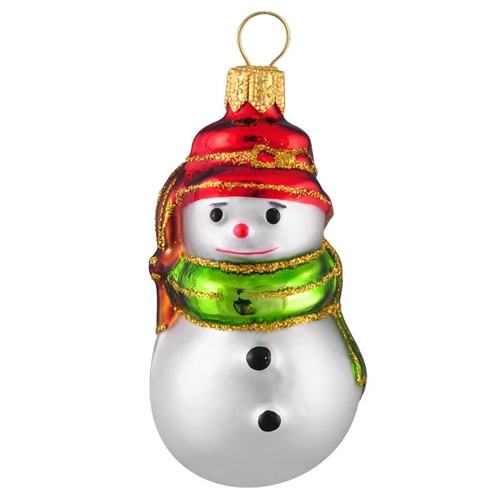 Snowman Red Hat Green Scarf