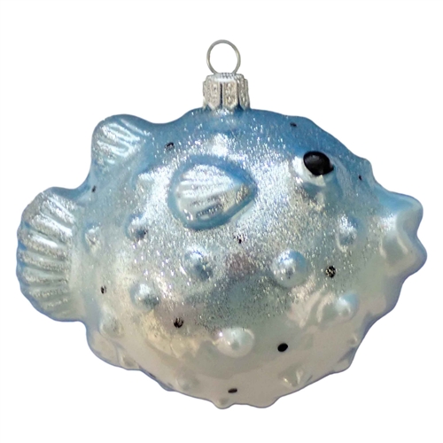 Large Blue & White Puffer Fish