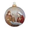 2-Sided (frosted & clear) Jesus Manger Scene Holy Family & 3 Kings