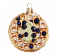 Belgium Waffle With Blueberry & Butter Ornament
