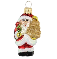 Santa With Golden X-Mas Baum - It's Christmas!