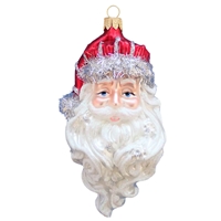 Large Santa Claus Kopf Red & Silver Hat