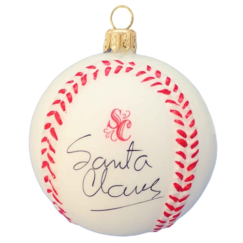 Baseball Ornament Autographed By Santa Claus