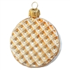 Blown Glass Waffle Cookie Ornament