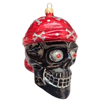 XL Skull With Bandana & Crossbones Skeleton Black & Red