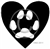 Cat paw in heart pet memorial