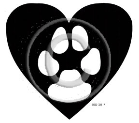 Dog Paw in Heart memorial graphic