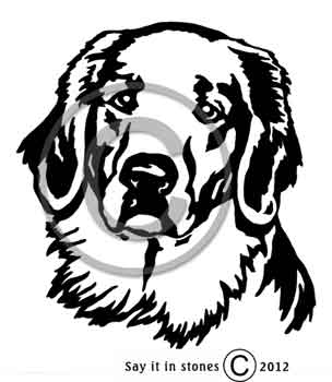 Golden Retriever Head memorial graphic